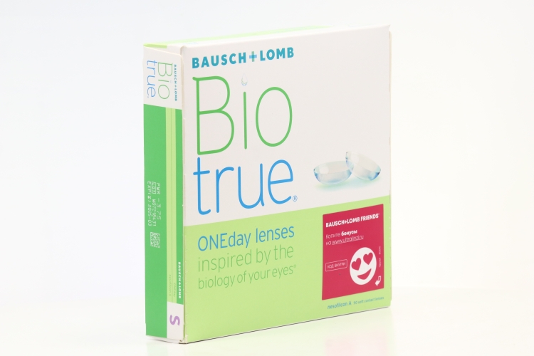 Линзы Bausch+Lomb BioTrue ONEday контактные R 8.6 (диоптрия -3,75), 90 шт