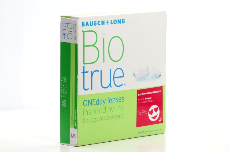 Линзы Bausch+Lomb BioTrue ONEday контактные R 8.6 (диоптрия -2,25), 90 шт
