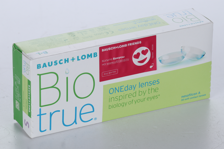 Линзы Bausch+Lomb BioTrue ONEday контактные R 8.6 (диоптрия -0,75), 30 шт