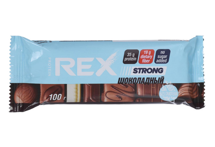 Батончик ProteinRex STRONG протеиновый шоколадный, 100 г