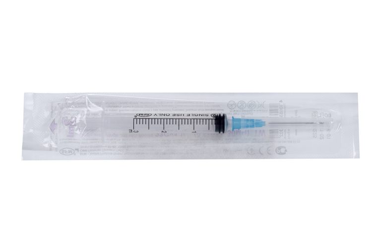 Шприц однораз 3-х комп СФМ с иглой 23G (0,60х30 мм), 3 мл