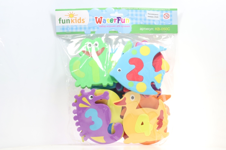 Набор игрушек Funkids WaterFun-1 д/купания 8 элементов зеленый/желтый
