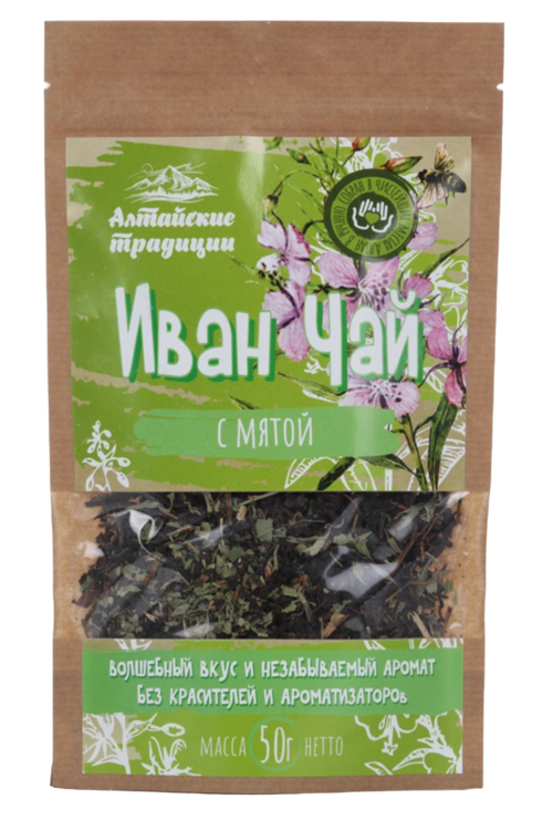 Иван-чай ферментированный с мятой, 50 г, крафт-пакет