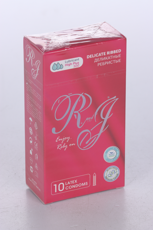 Презервативы R and J Delicate Condom ребристые, 10 шт