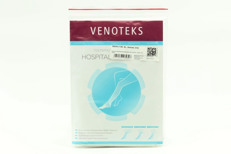 Чулки VENOTEKS 1 кк компрессионные д/операций/родов белый р XL, пара