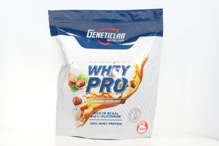 Протеин GENETICLAB Whey Pro (100% WHEY) сывороточный карамель-фундук, 1 000 г