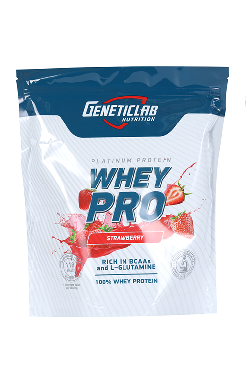 Протеин GENETICLAB Whey Pro (100% WHEY) сывороточный клубника, 1 000 г