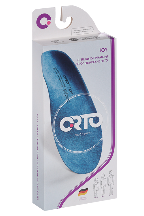 Стельки ORTO Toy сводоподдерживающие ортопедические синий д/детей р 15, пара