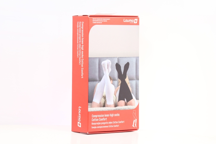 Гольфы Лаума Медикал Cotton Comfort мед компресс хлопок 1 класс р 39-41, пара черн