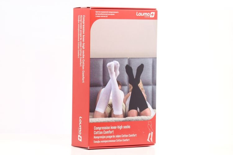 Гольфы Лаума Медикал Cotton Comfort мед компресс хлопок 1 класс р 42-44, пара черн