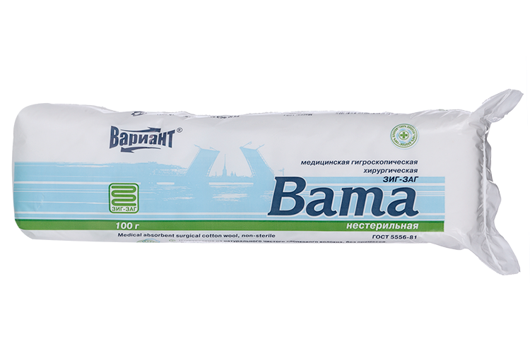 Вата хир Зиг-заг н/стер, 100 г, (11821)