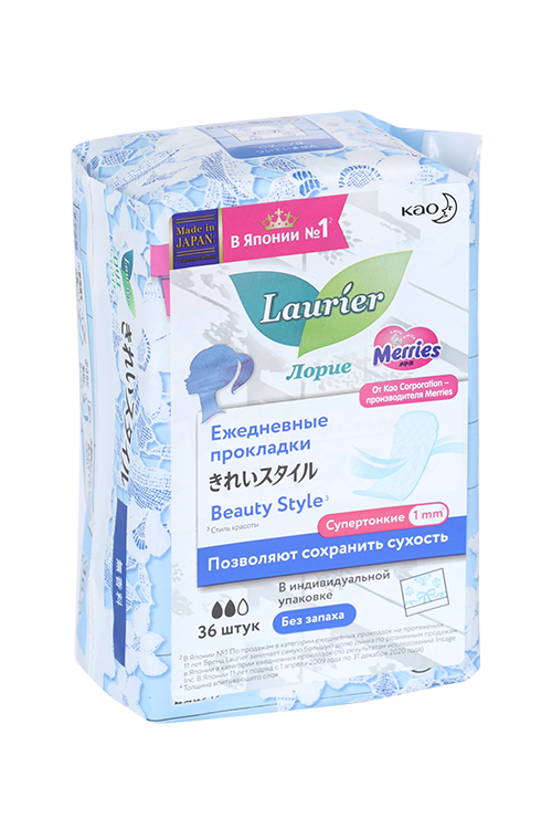 Прокладки Laurier Beauty Style  гигиенические без запаха на каждый день жен, 36 шт