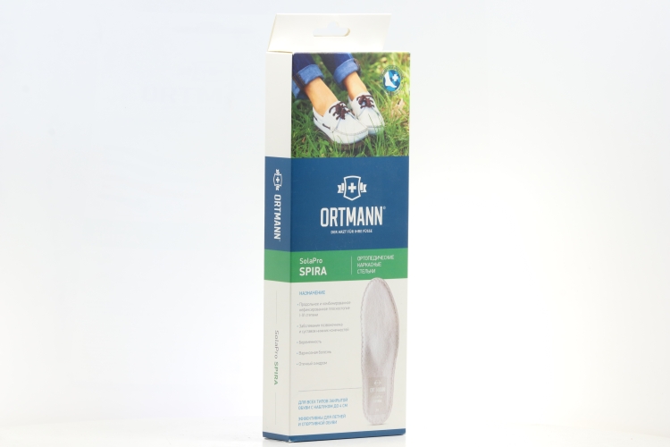 Стельки ORTMANN SolaPro Spira ортопедические каркасные при плоскостопии белый р 38, пара