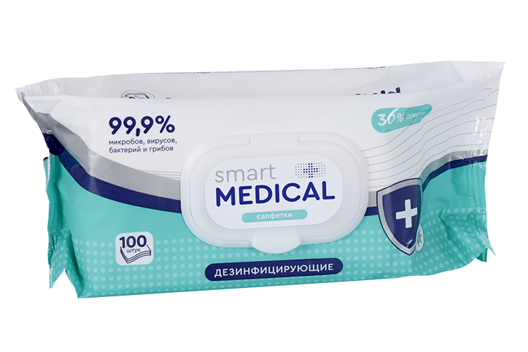 Салфетки Smart medical дезинфицирующие, 100 шт
