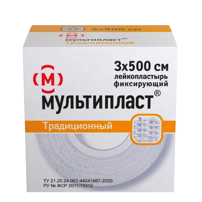 Пластырь Мультипласт фиксирующий традиционный 3х500 см