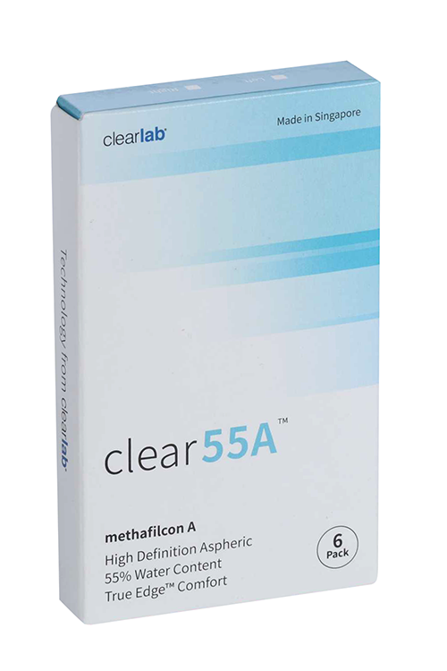 Линзы Clearlab Clear55 А контактные R 8.7 (диоптрия -4,0), 6 шт