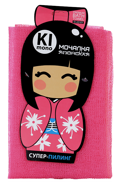 Мочалка-полотенце KIMONO 90х30 см, цикламен