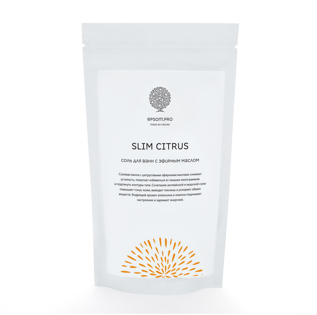 Соль д/ванн с эфир маслами Slim citrus Стройное тело и заряд бодрости, 500 г