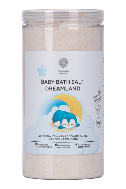 Соль д/ванн BABY BATH SALT DREAMLAND детская с липой и мелиссой, 1 020 г