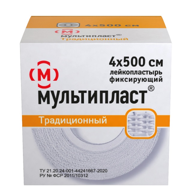 Пластырь Мультипласт фиксирующий традиционный 4х500 см