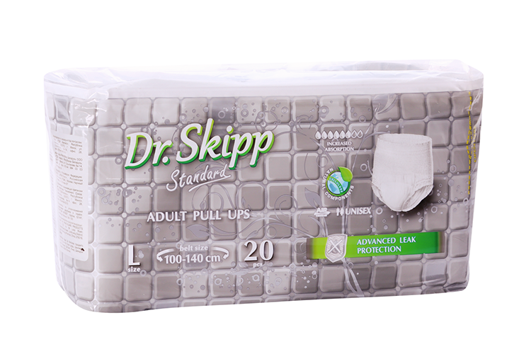 Трусы-подгузники Dr.Skipp д/взрослых впитывающие L-3 100-140 см, 20 шт