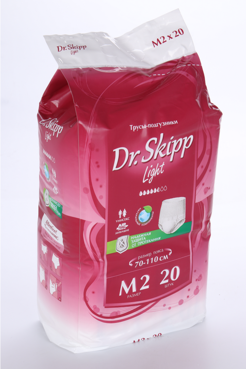 Трусы-подгузники Dr.Skipp д/взрослых впитывающие M-2 70-110 см, 20 шт