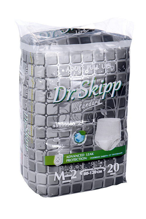 Трусы-подгузники Dr.Skipp д/взрослых впитывающие M-2 80-120 см, 20 шт