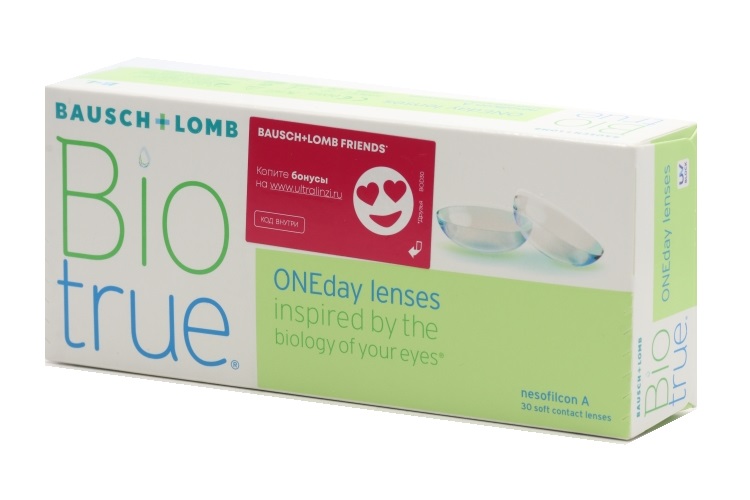 Линзы Bausch+Lomb BioTrue ONEday контактные R 8.6 (диоптрия -5,75), 30 шт
