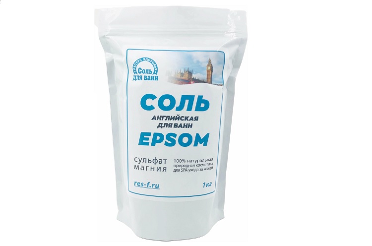 Соль д/ванн Epsom Английская, 1 кг, дой-пак