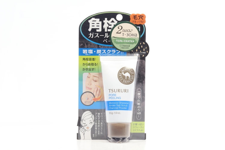 Гель-скатка Tsururi Special Care с марокканской вулкан глиной п/черных точек, 55 г