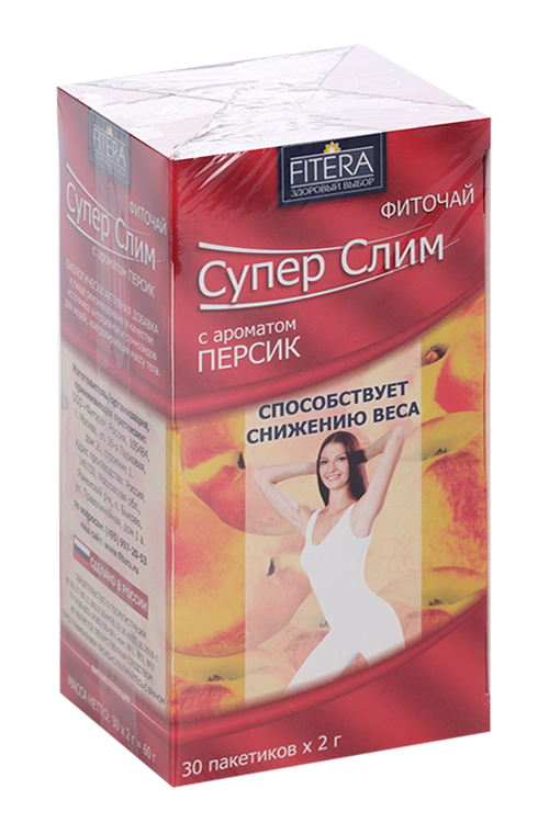 Фиточай Фитэра Супер Слим с ароматом Персик, 2 г, 30 шт