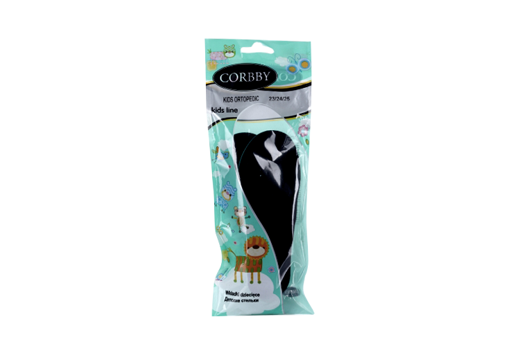 Стельки Corbby Kids Ortopedic ортопедические черный/бирюзовый р 23-25