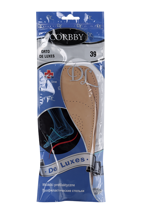 Стельки Corbby Orto De Luxes ортопедические темно-бежевый р 39