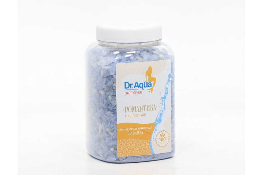 Соль д/ванн Dr Aqua Настроение морская Романтика лаванда, 750 г