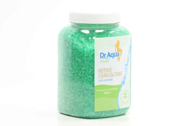 Соль д/ванн Dr Aqua Релакс морская Мятное удовольствие мята, 750 г