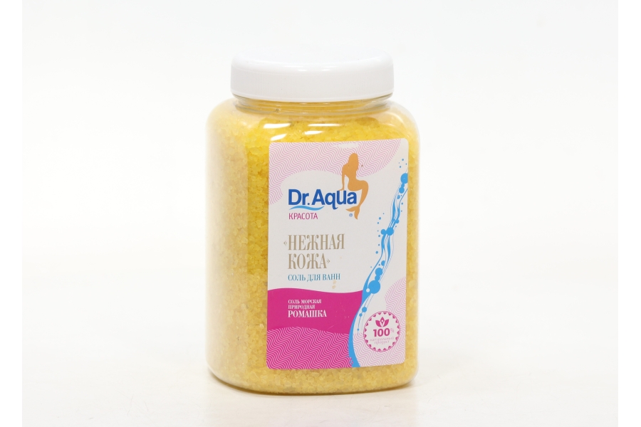 Соль д/ванн Dr Aqua Красота морская Нежная кожа ромашка, 750 г