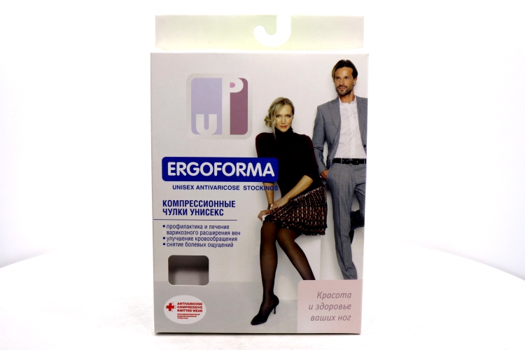 Чулки Ergoforma 2 класс компр закрытый носок унисекс р 5, черн