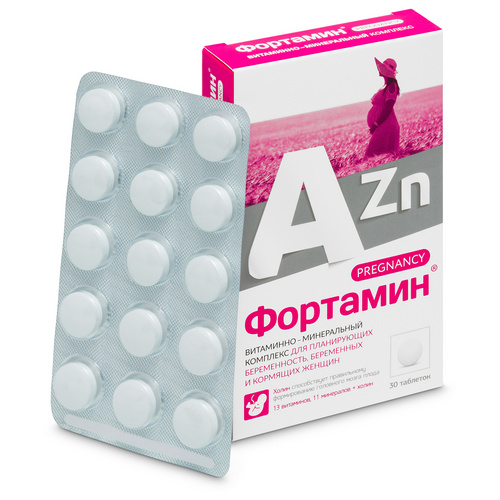 Витаминно-Минеральный компл Фортамин от А до Цинка д/беременных/кормящих жен, 30 шт, таблетки