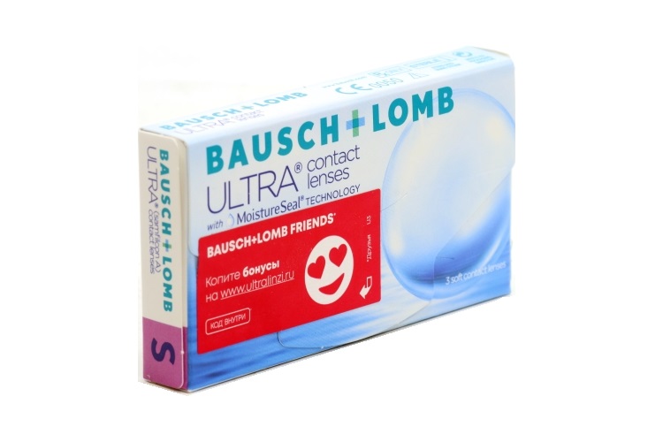 Линзы Bausch+Lomb Ultra контактные R 8.5 (диоптрия -1,75), 3 шт
