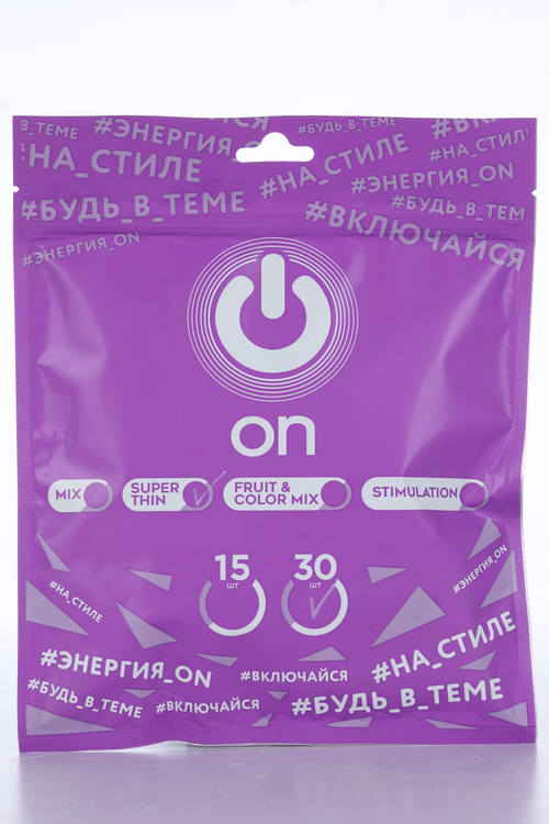 Презервативы ON Super Thin ширина 54 мм, 30 шт