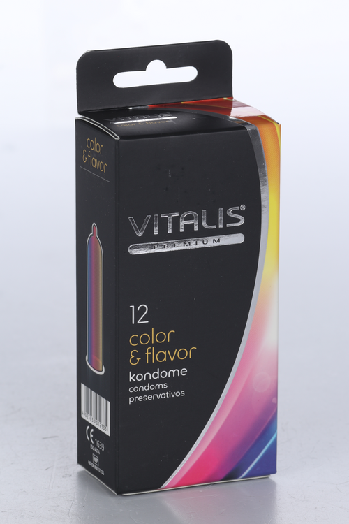 Презервативы Vitalis Premium color and flavor ширина 53 мм, 12 шт