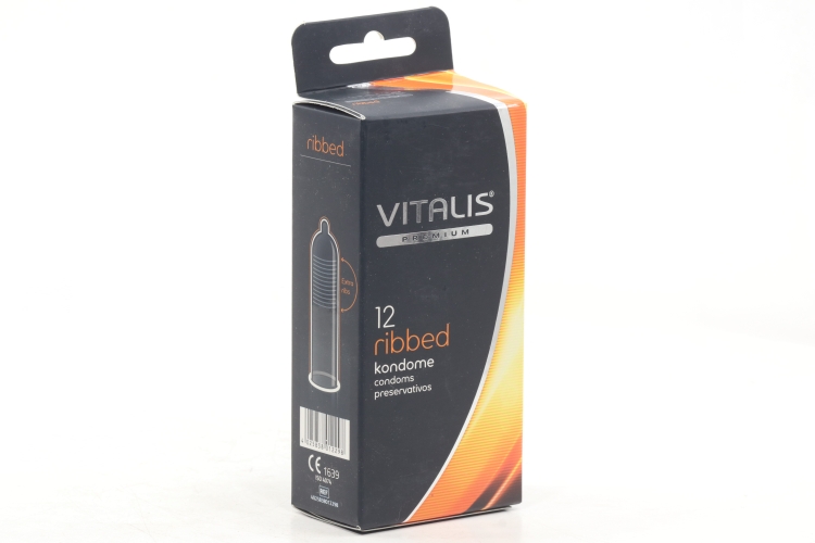 Презервативы Vitalis Premium ribbed ширина 52 мм, 12 шт