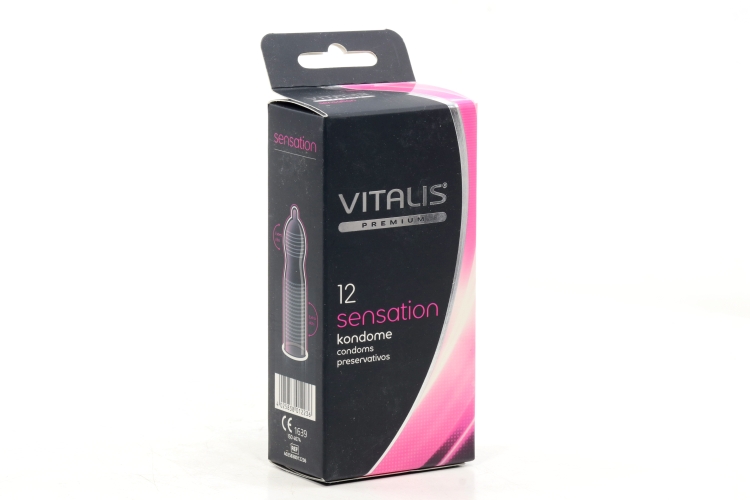 Презервативы Vitalis Premium sensation с кольцами/точками ширина 53 мм, 12 шт