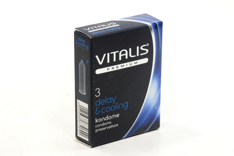 Презервативы Vitalis Premium delay and cooling с охлажд эффектом ширина 53 мм, 3 шт
