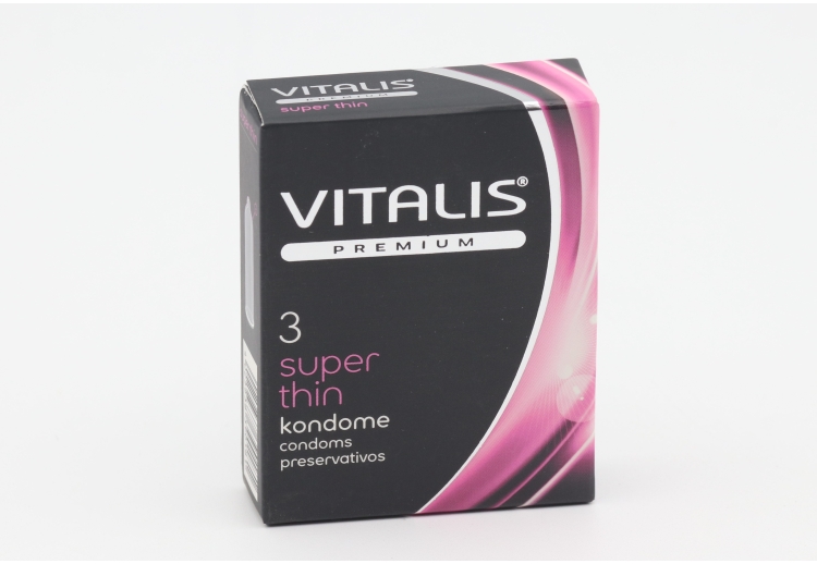 Презервативы Vitalis Premium super thin ширина 53 мм, 3 шт