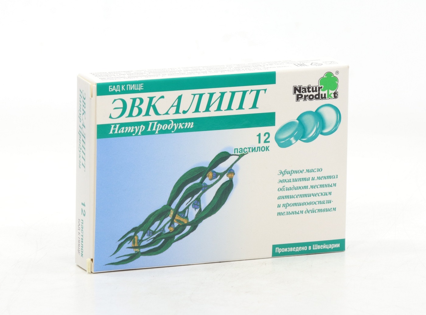 Эвкалипт Натур Продукт, 2,5 г, 12 шт, пастилки