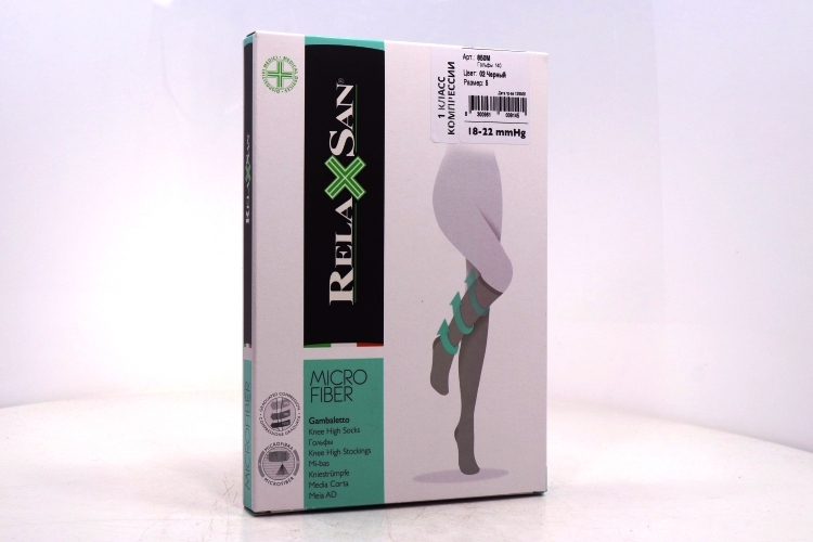 Гольфы RELAXSAN Microfiber 1 класс компрессии Gambaletto 140 ден 850М черный р 5, пара