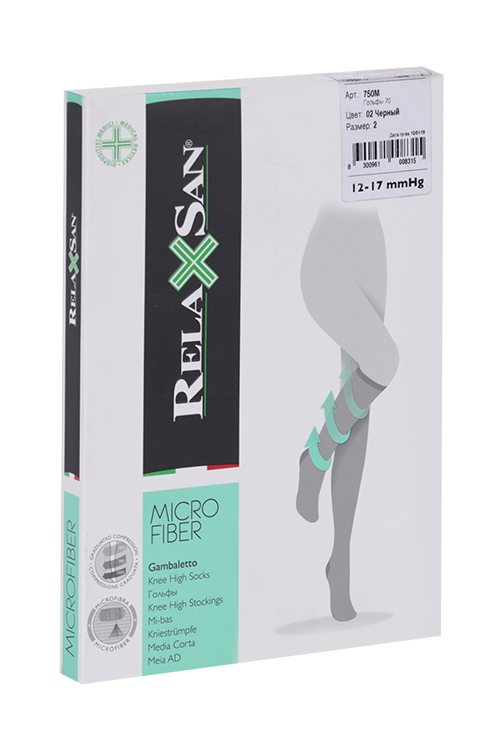 Гольфы RELAXSAN Microfiber 1 класс компрессии Gambaletto 70 ден 750М черный р 2, пара
