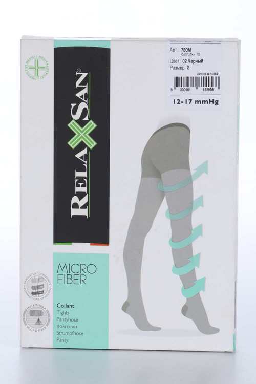 Колготки RELAXSAN Microfiber 1 класс компрессии Collant 70 ден 780М черный р 2