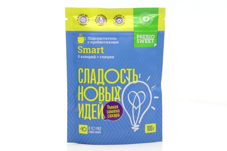 Подсластитель с пребиотиками Prebiosweet Smart 0 калорий + глицин дой-пак, 100 г, 2 шт